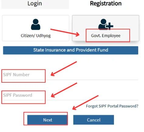 Rajasthan SSO ID Registration: Step-by-Step Process 2026 9 Enter SIPF Number to create SSO ID