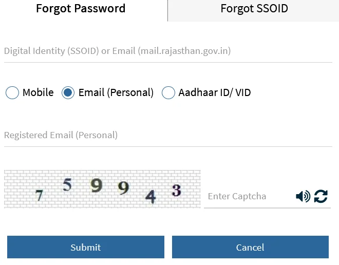 SSO ID Forgot Password 2026: Easy Rajasthan Reset Guide 6 recover-sso-portal-password-ईमेल-द्वारा